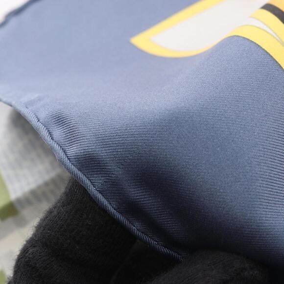 HERMES Blue Silk Scarf - Picture 6 of 7